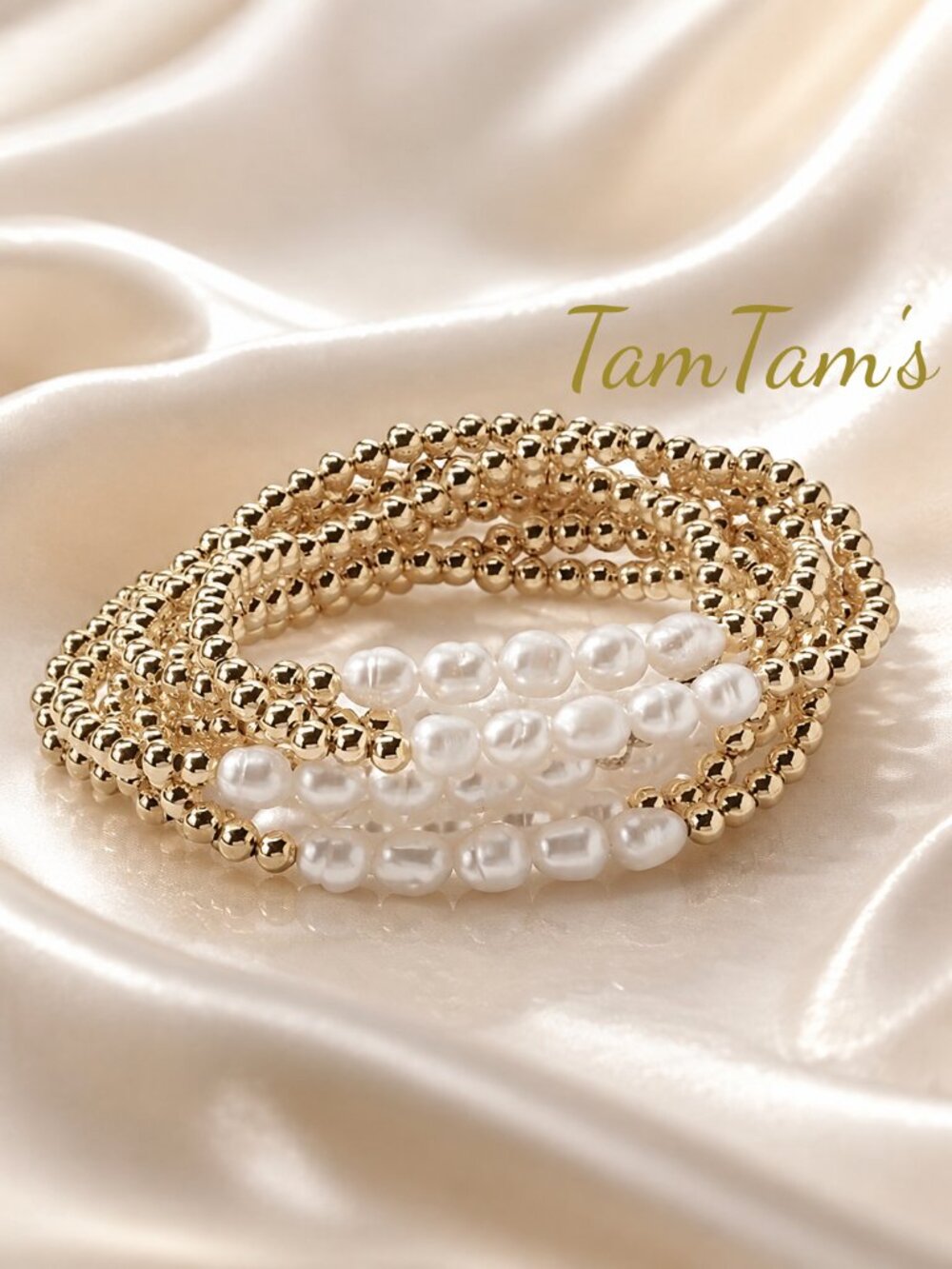 Park Lane MARINA Goldtone Set of 8 Bracelets Freshwater Pearls Reg. $160
